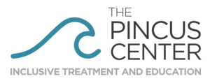 Logo with wave design says "The Pincus Center Inclusive Treatment and Education"